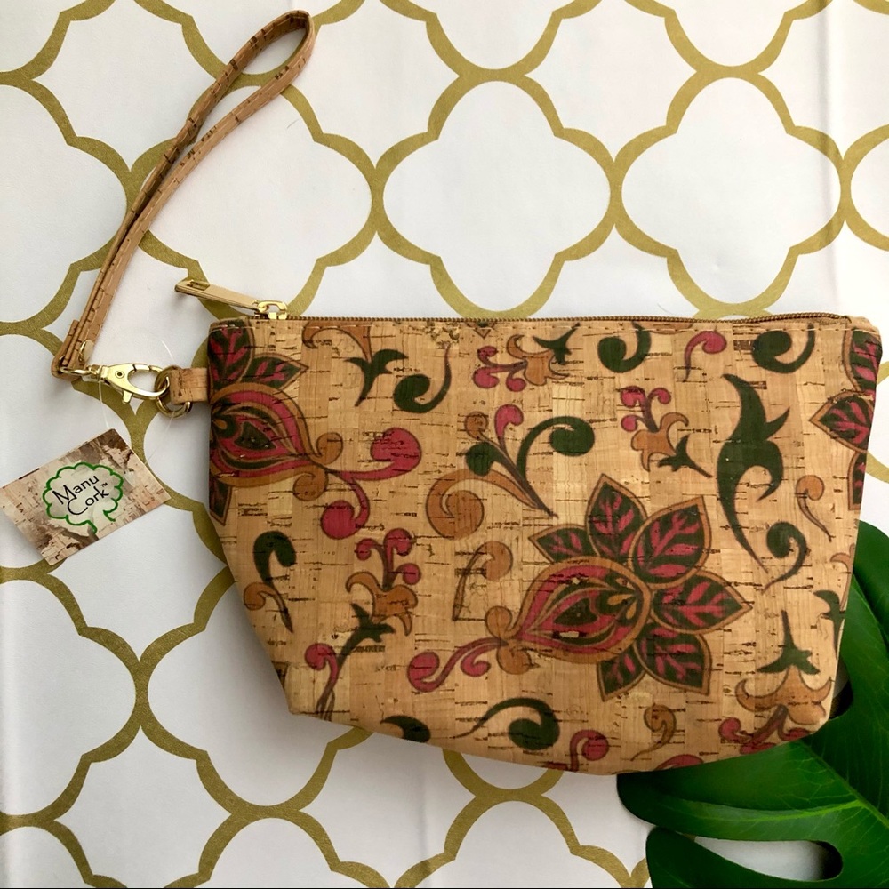 NWT Cork Flower Wristlet
